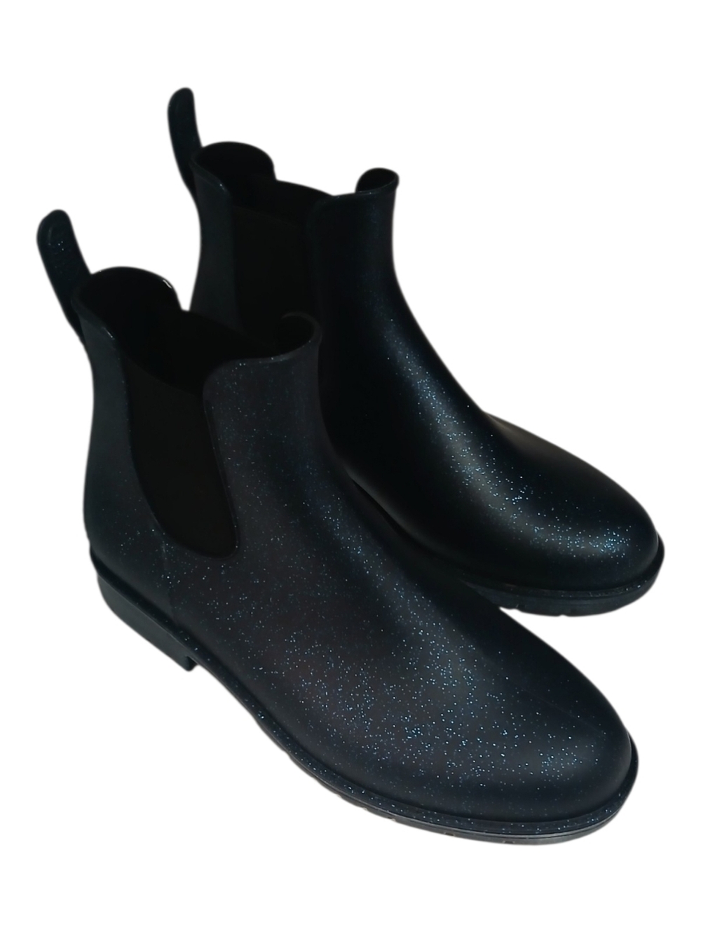 Asgard Womens Chelsea Ankle Rain Boot Sparkle Starry Blue-Size 37/7